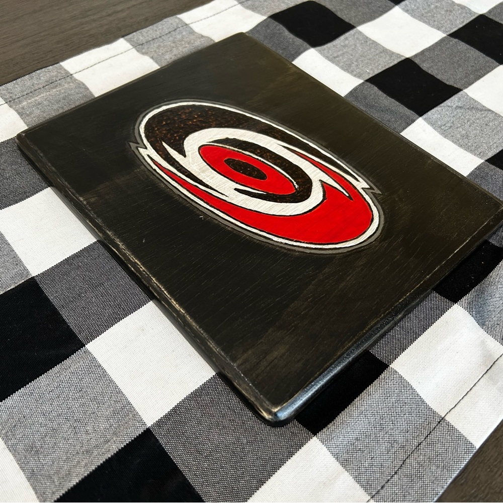 Carolina Hurricanes Handmade Wood-burn